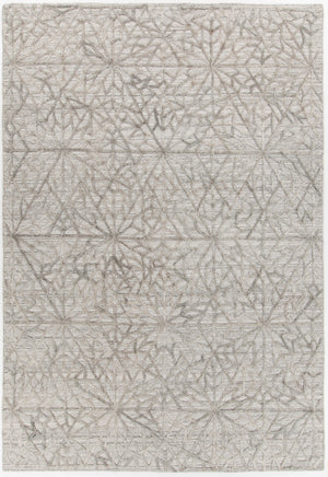 Chandra Rugs Nimah 70% Viscose + 30% Wool Hand-Woven Contemporary Rug Silver 9' x 13'