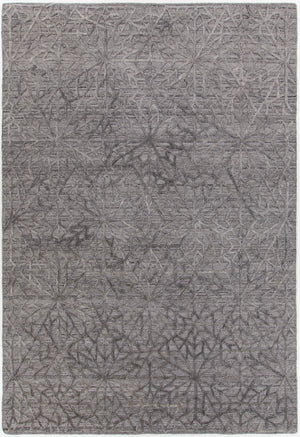 Chandra Rugs Nimah 70% Viscose + 30% Wool Hand-Woven Contemporary Rug Grey/Silver 9' x 13'