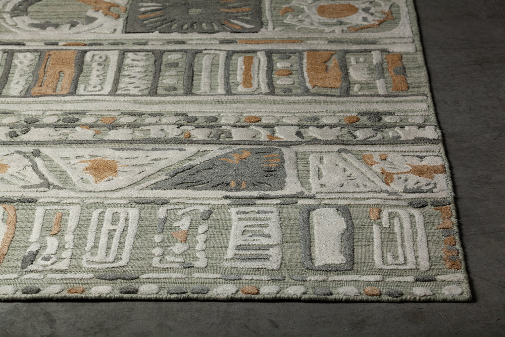 Chandra Rugs Nimah 70% Viscose + 30% Wool Hand-Woven Contemporary Rug White/Black/Brown 9' x 13'