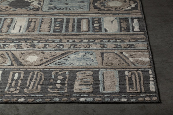 Chandra Rugs Nimah 70% Viscose + 30% Wool Hand-Woven Contemporary Rug Grey/Beige/White 9' x 13'