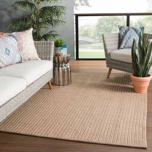 Jaipur Living Iver Indoor/ Outdoor Solid Tan Area Rug (2'6"X8')