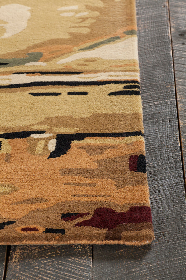 Chandra Rugs Nirvana 100% Wool Hand-Tufted Contemporary Rug Blue/Green/Beige/Gold/Burgundy 9' x 13'