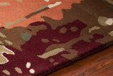 Chandra Rugs Nirvana 100% Wool Hand-Tufted Contemporary Rug Burgundy/Grey/Green/Tan/Black 9' x 13'