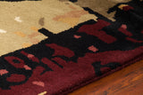 Chandra Rugs Nirvana 100% Wool Hand-Tufted Contemporary Rug Burgundy/Green/Tan/Black/Brown 9' x 13'