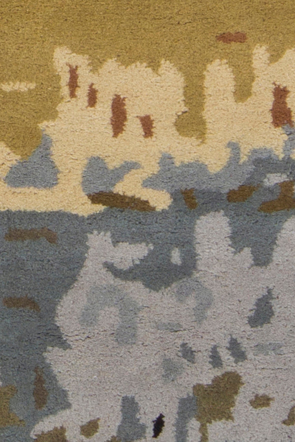 Chandra Rugs Nirvana 100% Wool Hand-Tufted Contemporary Rug Blue/Beige/Brown/Green/Black 9' x 13'