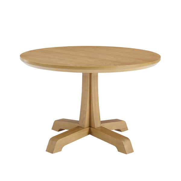 Walker Edison Nokomis Farmhouse/Country 48" Round Dining Table with Pedestal Base NKSD6ERAVP