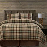 HiEnd Accents Huntsman Comforter Set NL1731-TW-OC Brown, Tan Comforter: face: 35% cotton/65% polyester, back: 100% cotton, filling: 100% polyester, bed skirt: 100% polyester, pillow sham: 80% polyester/20% cotton. 68x88x3
