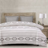 HiEnd Accents Free Spirit Comforter Set NL1836-TW-OC Gray, White Comforter Face: 100% Cotton, Back: 100% Cotton, Filling: 100% Polyester; BedSkirt: Skirt: 100% Polyester, Decking: 100% Polyester; Standard Sham: 100% Polyester(1pc) 68x88x2