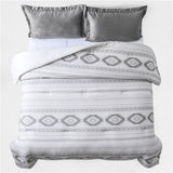 HiEnd Accents Free Spirit Comforter Set NL1836-TW-OC Gray, White Comforter Face: 100% Cotton, Back: 100% Cotton, Filling: 100% Polyester; BedSkirt: Skirt: 100% Polyester, Decking: 100% Polyester; Standard Sham: 100% Polyester(1pc) 68x88x2