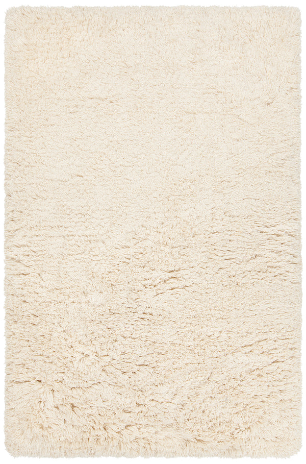 Chandra Rugs Noely 80% Wool + 20% Cotton Hand-Woven Shag Rug Cream 7'9 x 10'6