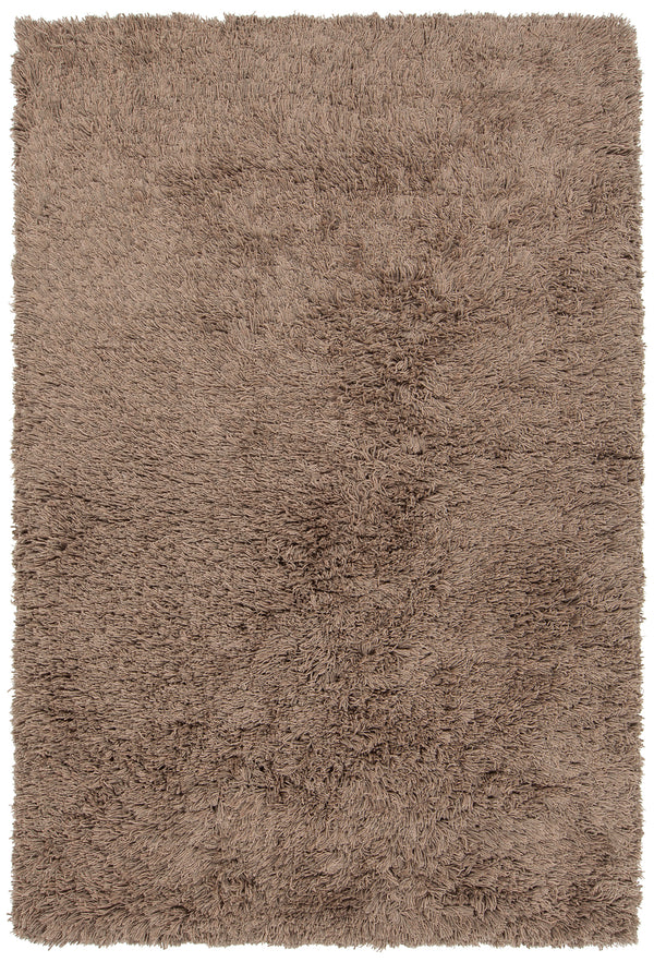 Chandra Rugs Noely 80% Wool + 20% Cotton Hand-Woven Shag Rug Taupe 7'9 x 10'6