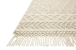 Loloi Noelle NOE-02 Cotton, Polyester, Wool, Viscose, Other Fibers Hand Woven Contemporary Rug NOELNOE-02IVBL90C0
