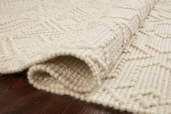 Loloi Noelle NOE-04 Cotton, Polyester, Wool, Viscose, Other Fibers Hand Woven Contemporary Rug NOELNOE-04IVIV90C0