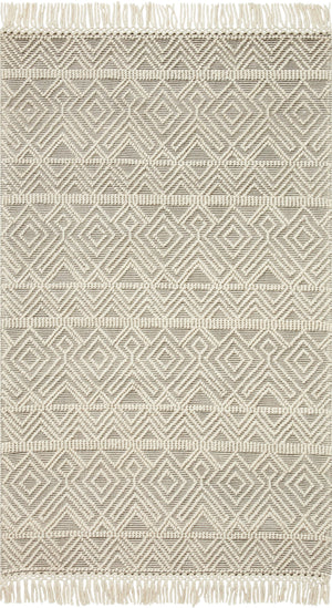 Loloi Noelle NOE-07 Cotton, Polyester, Wool, Viscose, Other Fibers Hand Woven Contemporary Rug NOELNOE-07IVGY90C0