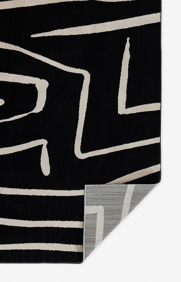Momeni Noho NO-04 Machine Made Contemporary Geometric Indoor Area Rug Black 9'3" x 12'6" NOHO0NO-04BLK93C6