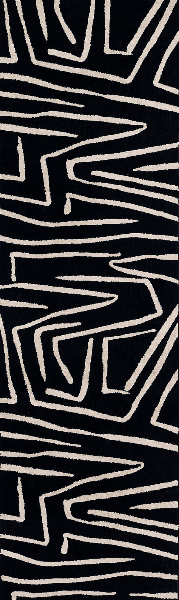 Momeni Noho NO-04 Machine Made Contemporary Geometric Indoor Area Rug Black 9'3" x 12'6" NOHO0NO-04BLK93C6