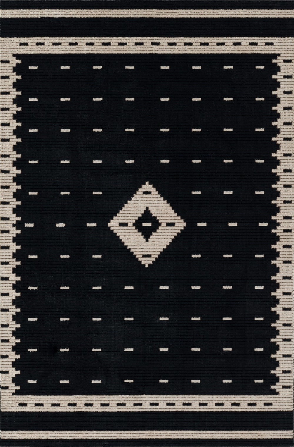 Momeni Noho NO-06 Machine Made Contemporary Geometric Indoor Area Rug Black 9'3" x 12'6" NOHO0NO-06BLK93C6