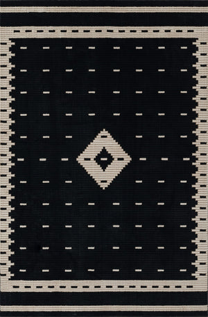 Momeni Noho NO-06 Machine Made Contemporary Geometric Indoor Area Rug Black 9'3" x 12'6" NOHO0NO-06BLK93C6
