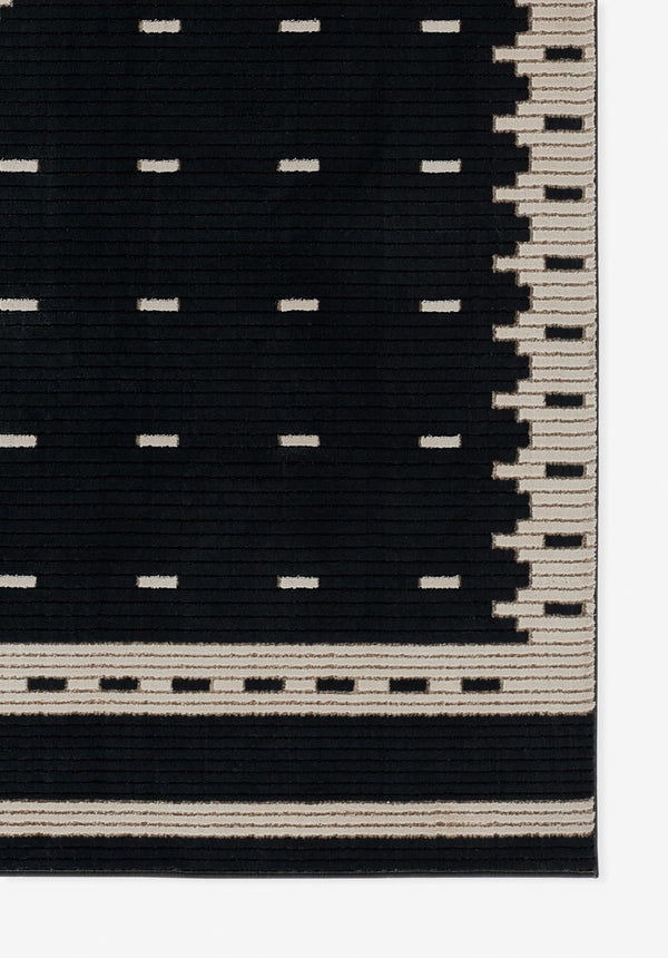 Momeni Noho NO-06 Machine Made Contemporary Geometric Indoor Area Rug Black 9'3" x 12'6" NOHO0NO-06BLK93C6