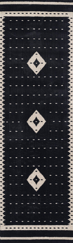 Momeni Noho NO-06 Machine Made Contemporary Geometric Indoor Area Rug Black 9'3" x 12'6" NOHO0NO-06BLK93C6