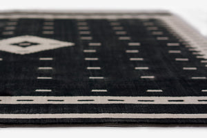 Momeni Noho NO-06 Machine Made Contemporary Geometric Indoor Area Rug Black 9'3" x 12'6" NOHO0NO-06BLK93C6