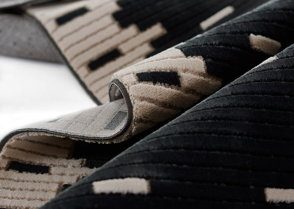 Momeni Noho NO-06 Machine Made Contemporary Geometric Indoor Area Rug Black 9'3" x 12'6" NOHO0NO-06BLK93C6