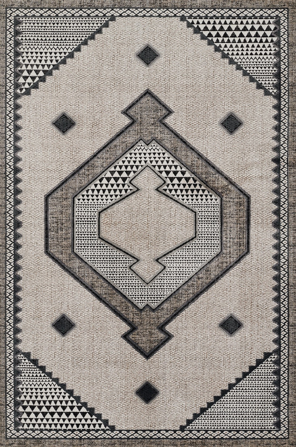 Momeni Noho NO-09 Machine Made Contemporary Medallion Indoor Area Rug Ivory 9'3" x 12'6" NOHO0NO-09IVY93C6