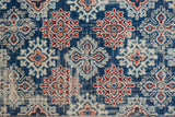 Nolan Vinatge Style Tribal Kazak Rug, Classic Blue/True Red, 7ft-9in x 10ft-6in