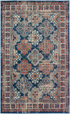 Nolan Vinatge Style Tribal Kazak Rug, Classic Blue/True Red, 7ft-9in x 10ft-6in