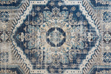 Nolan Vinatge Style Tribal Kazak Rug, Classic Blue/Opal Gray, 7ft-9in x 10ft-6in