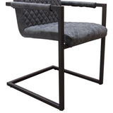 Nolan 2-Pack Dining Chairs in Charcoal Diamond Tufted Leatherette on Charcoal Powder Coat Frame by Diamond Sofa
