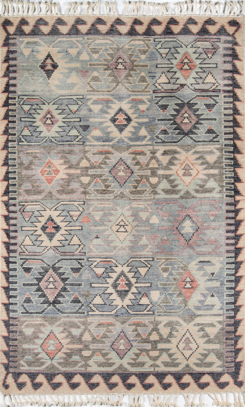 Momeni Nomad NOM-1 Hand Knotted Traditional Tribal Indoor Area Rug Blue 9' x 12' NOMADNOM-1BLU90C0