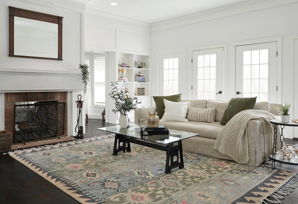 Momeni Nomad NOM-1 Hand Knotted Traditional Tribal Indoor Area Rug Blue 9' x 12' NOMADNOM-1BLU90C0