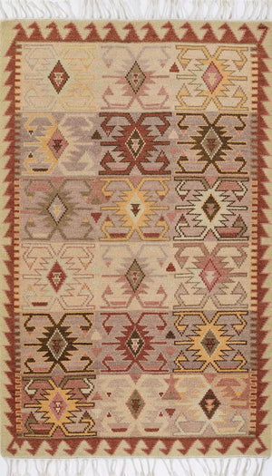 Momeni Nomad NOM-1 Hand Knotted Traditional Tribal Indoor Area Rug Rust 9' x 12' NOMADNOM-1RST90C0