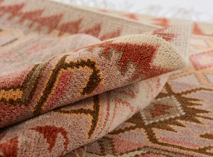 Momeni Nomad NOM-1 Hand Knotted Traditional Tribal Indoor Area Rug Rust 9' x 12' NOMADNOM-1RST90C0