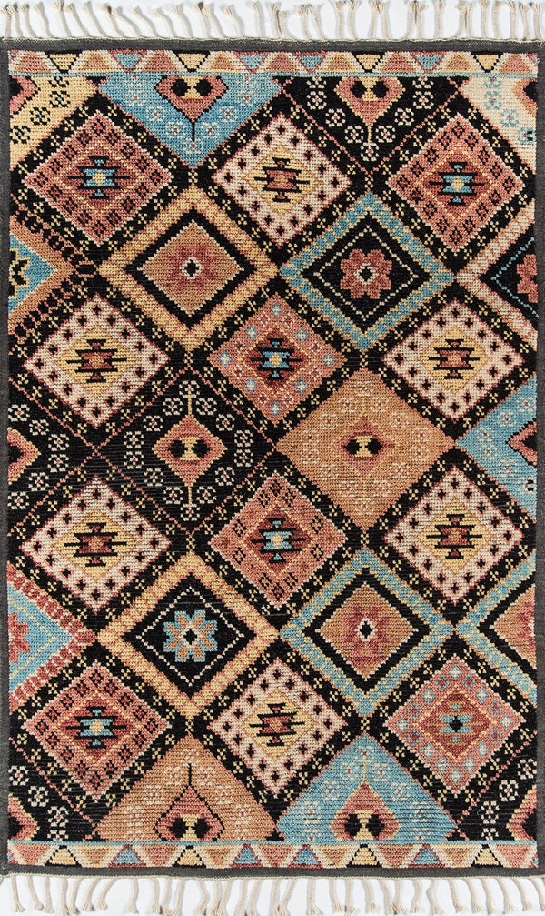 Momeni Nomad NOM-2 Hand Knotted Traditional Tribal Indoor Area Rug Black 8' x 11' NOMADNOM-2BLK80B0