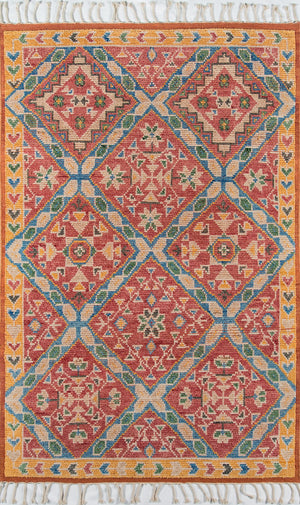 Momeni Nomad NOM-4 Hand Knotted Traditional Tribal Indoor Area Rug Rust 8' x 11' NOMADNOM-4RST80B0