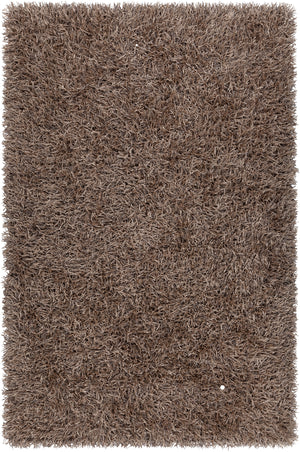 Chandra Rugs Nora 100% Polyester Hand Woven Contemporary Shag Rug Beige/Black 7'9 x 10'6