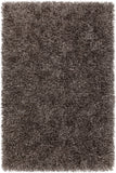 Chandra Rugs Nora 100% Polyester Hand Woven Contemporary Shag Rug Grey/Black 7'9 x 10'6