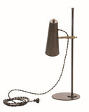 Norton Adjustable LED Table Lamp in Chestnut Bronze with Antique Brass Accents