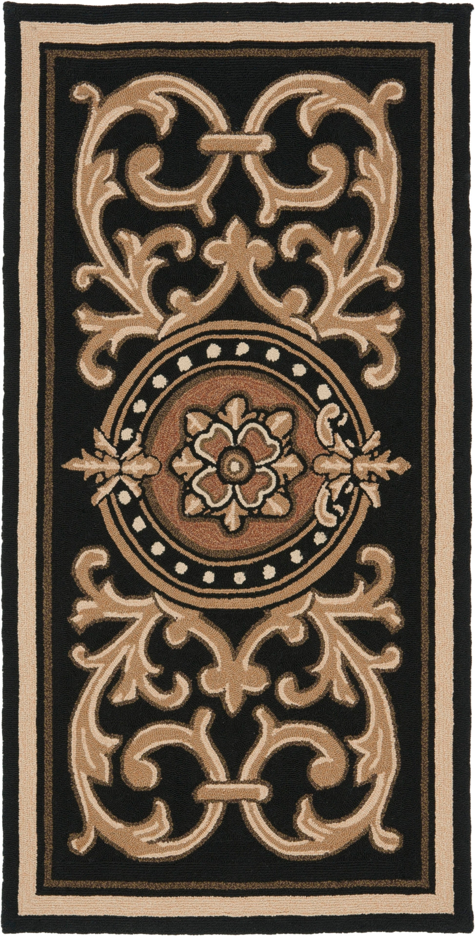 Monogram Berkeley Non- Hand Tufted Synthetic Rug in Blue 3ft x 6ft