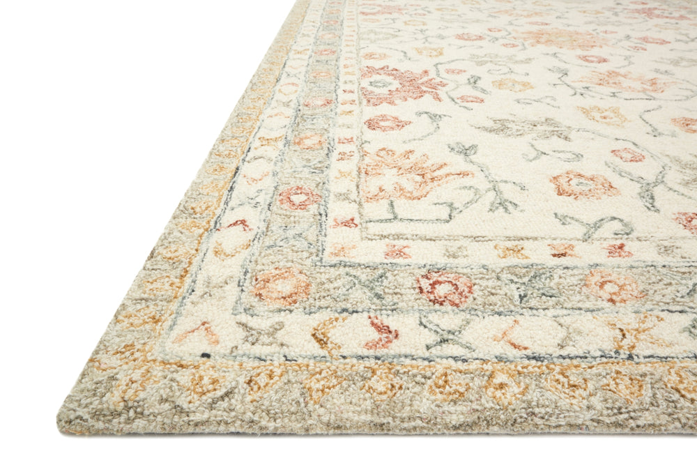 Loloi Norabel NOR-03 100% Wool Pile Hooked Contemporary Rug NORBNOR-03IVRU93D0