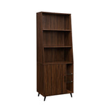 Walker Edison Nora Mid-century Modern/Contemporary 72" Cabinet Bookcase with Glass Shelves NORH1GDW