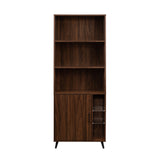 Walker Edison Nora Mid-century Modern/Contemporary 72" Cabinet Bookcase with Glass Shelves NORH1GDW