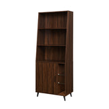 Walker Edison Nora Mid-century Modern/Contemporary 72" Cabinet Bookcase with Glass Shelves NORH1GDW