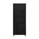 Walker Edison Nora Mid-century Modern/Contemporary 72" Cabinet Bookcase with Glass Shelves NORH1GGR