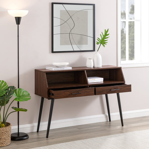 Walker Edison Nora Contemporary/Modern 44" Contemporary 2-Drawer Entry Table NORL2KDW