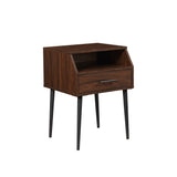 Walker Edison Nora Contemporary/Modern 18" 1-Drawer Contemporary Side Table with Open Storage NORL8KDW