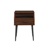 Walker Edison Nora Contemporary/Modern 18" 1-Drawer Contemporary Side Table with Open Storage NORL8KDW