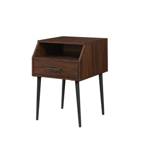 Walker Edison Nora Contemporary/Modern 18" 1-Drawer Contemporary Side Table with Open Storage NORL8KDW